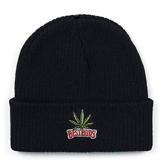 Accessories - NWT “Best Buds” Black Ribbed Beanie